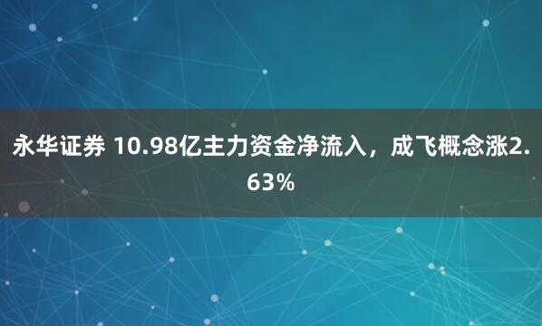 永华证券 10.98亿主力资金净流入，成飞概念涨2.63%